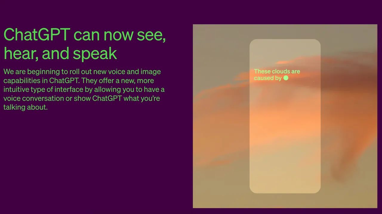 ChatGPT ahora podrá ver, escuchar y hablar, esto implementarán en la próxima actualización